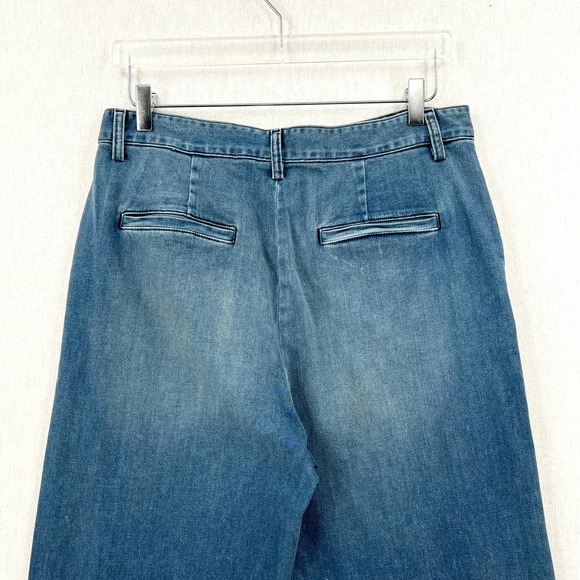 ENZA COSTA Pants Womens 29 Blue Straight Leg Denim Trouser Pant High Rise NEW - Picture 5 of 16